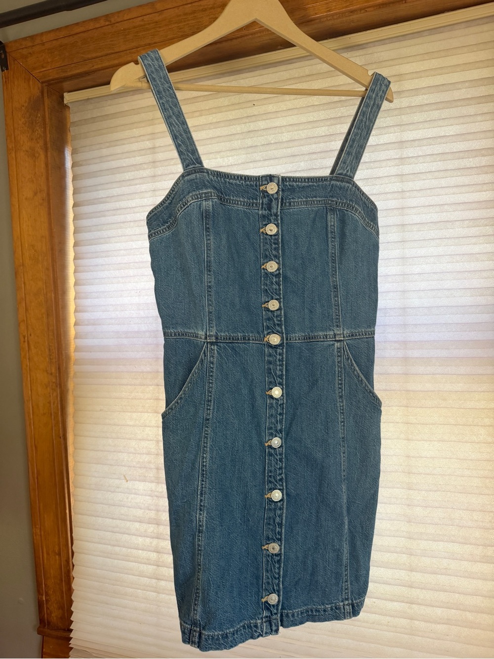 Levi's Blue Button-Front Denim Overall Dress M 0172